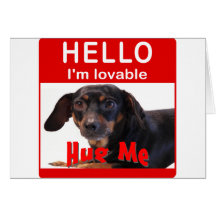 Hug A Dachshund Card