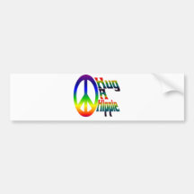 hug a hippie bumper sticker