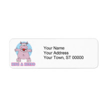 hug a hippo custom return address labels