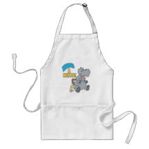 hug a hippo cute cartoon graphic aprons