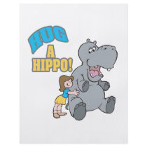 hug a hippo cute cartoon graphic custom flyer