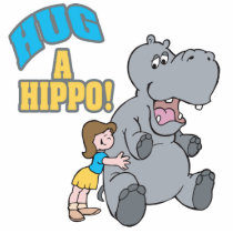 hug a hippo cute cartoon graphic photo cutouts