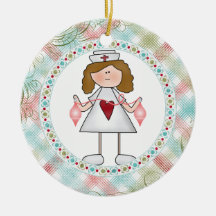 Hug a Nurse - Cute Nurse for the Holidays Christmas Tree Ornament