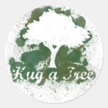 Hug a Tree Think Green Stickers