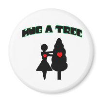 Hug a Tree w/Hearts Fridge Magnets