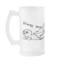 Hug, Don't Club Frosted Glass Mug