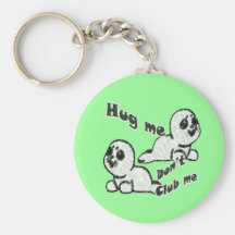 Hug, Don't Club Key Chain