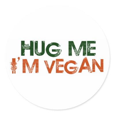 Hug Me I'M Vegan Round Sticker by worldsfair