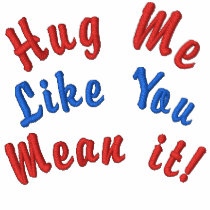 Hug Me Like You Mean it! Embroidered Red n Blue Polo