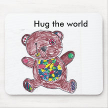 Hug the world mousepad