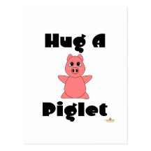 HugAPigletHuggablePig Post Cards