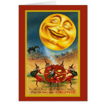 Huge Halloween Moon Card