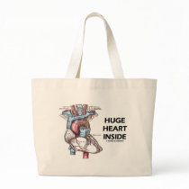 Huge Heart Inside Canvas Bags