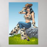 HUGE Sexy Cowgirl with Cowboy Hat Print by Al Rio.