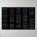 HUGE Welcome in 80 Languages BLACK Poster -5sizes!