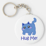huggable blue kitten keychains