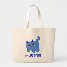 huggable blue kitten tote bag
