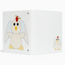 Huggable Chicken Angel 3 Ring Binders