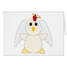Huggable Chicken Angel Greeting Cards