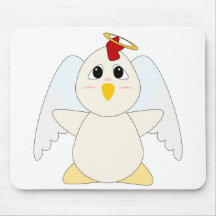 Huggable Chicken Angel Mouse Pad