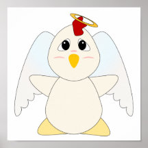 Huggable Chicken Angel Print