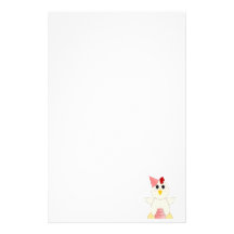 Huggable Chicken Birthday Girl Personalized Stationery