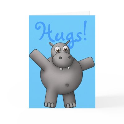 Huggable Hippo Card by theheroshop