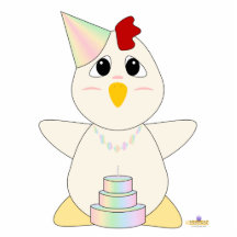 Huggable Pastel Birthday White Chicken Cut Outs