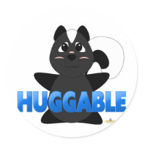 Huggable Skunk Blue Huggable Round Stickers
