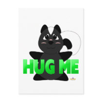Huggable Skunk Green Hug Me Postcard