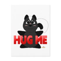 Huggable Skunk Red Hug Me Postcards