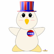 Huggable Voting White Chicken Photo Sculpture