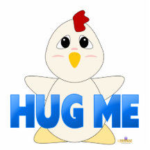 Huggable White Chicken Blue Hug Me Photo Cut Out