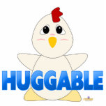 Huggable White Chicken Blue Huggable Acrylic Cut Outs
