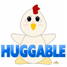 Huggable White Chicken Blue Huggable Acrylic Cut Outs