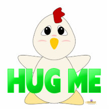 Huggable White Chicken Green Hug Me Photo Sculpture