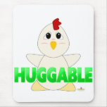 Huggable White Chicken Green Huggable Mouse Pads