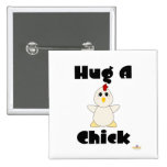 Huggable White Chicken Hug A Chick Buttons