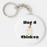 Huggable White Chicken Hug A Chicken Key Chains