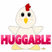 Huggable White Chicken Pink Huggable Cut Outs