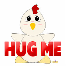 Huggable White Chicken Red Hug Me Cut Out