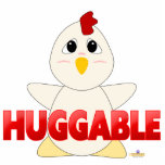 Huggable White Chicken Red Huggable Cut Out