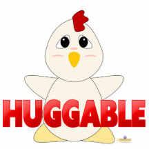 Huggable White Chicken Red Huggable Cut Out