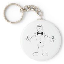Hugging Groom With Open Arms Key Chains