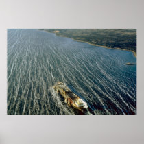 Hugh oil tanker taking crude oil out of the Strait Posters