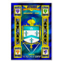 HUGHES FAMILY COAT OF ARMS CREST AND SHIELD cards