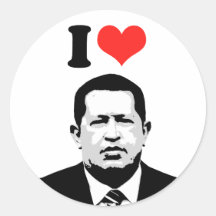 Hugo Chavez Round Stickers