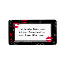 Hugs and Kisses Kiss Mark Wedding Address Labels