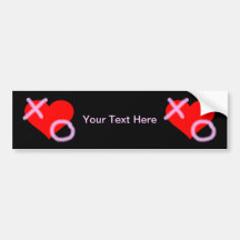 Hugs & Kisses Heart pink Bumper Sticker