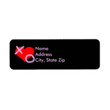 Hugs & Kisses Heart pink Custom Return Address Label